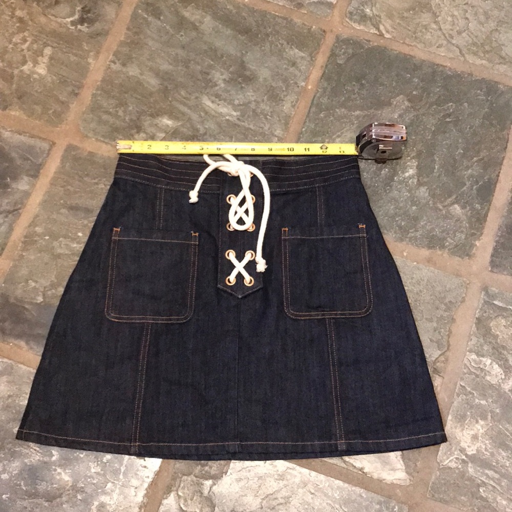 Lace up Denim mini skirt